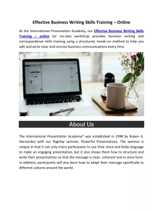 Effective Business Writing Skills Training – Online