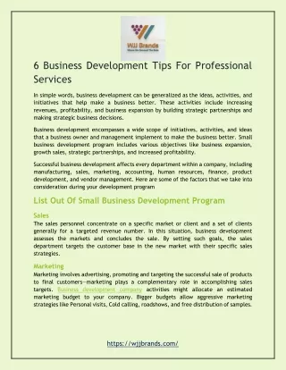 6 Business Development Tips For Professional Services
