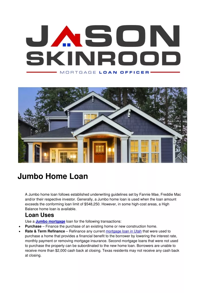 jumbo home loan a jumbo home loan follows