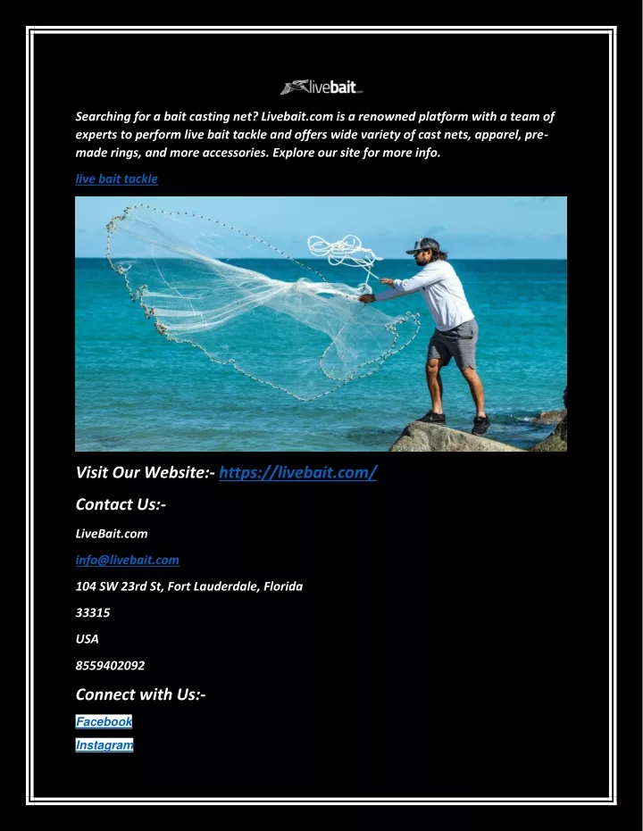 searching for a bait casting net livebait