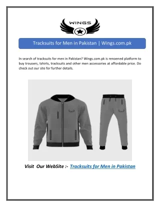 Tracksuits for Men in Pakistan | Wings.com.pk