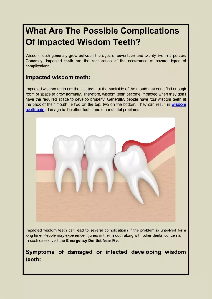 what are the possible complications of impacted