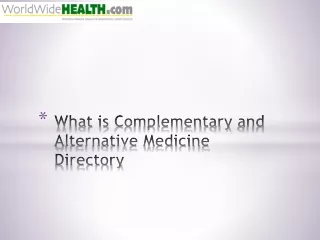 Complementary and alternative medicine directory