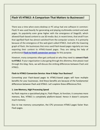 flash vs html5 a comparison that matters