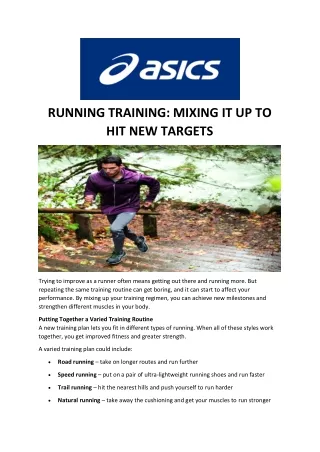 running training mixing it up to hit new targets