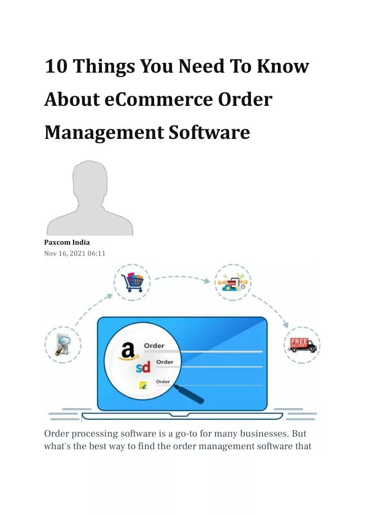 10 things you need to know about ecommerce order