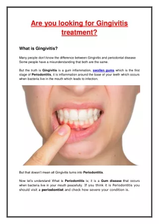 are you looking for gingivitis treatment