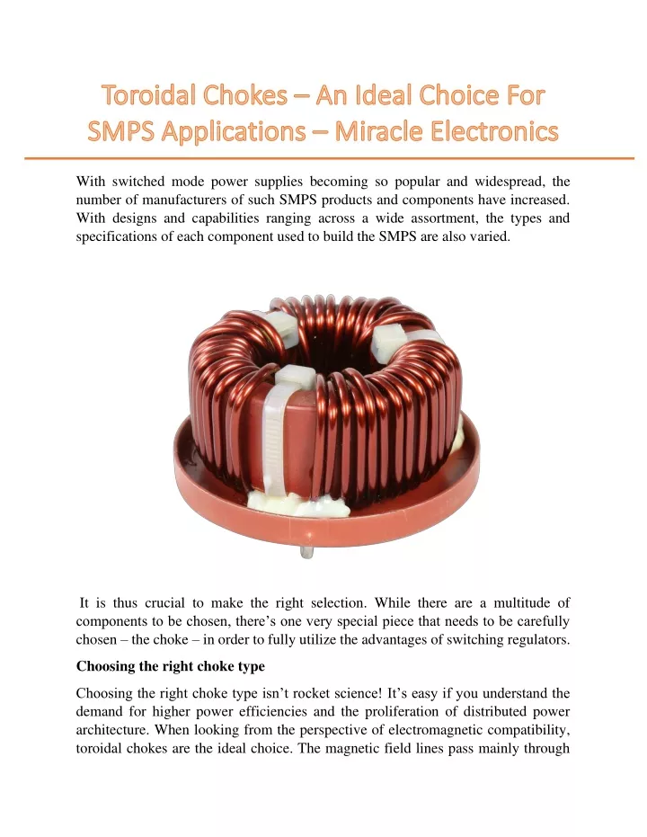 with switched mode power supplies becoming