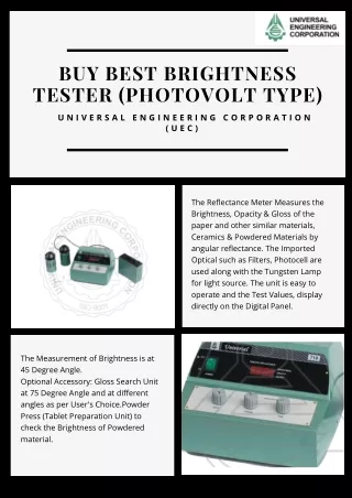 Brightness Tester (PHOTOVOLT TYPE) - Physical Property Testing Equipment’s