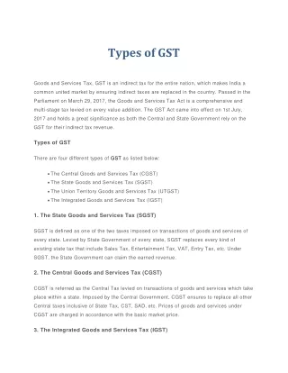 types of gst