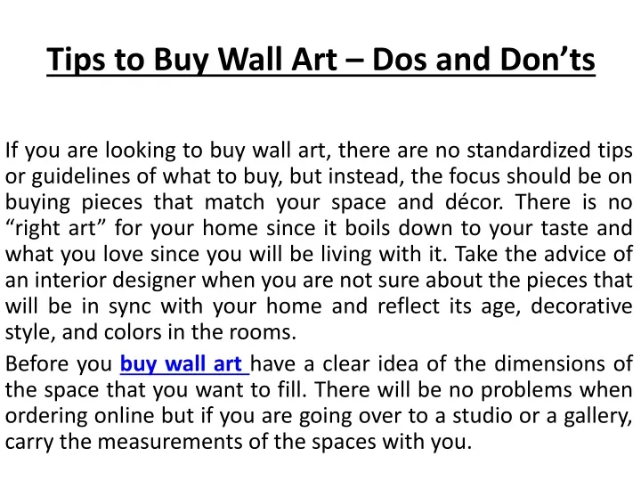 tips to buy wall art dos and don ts