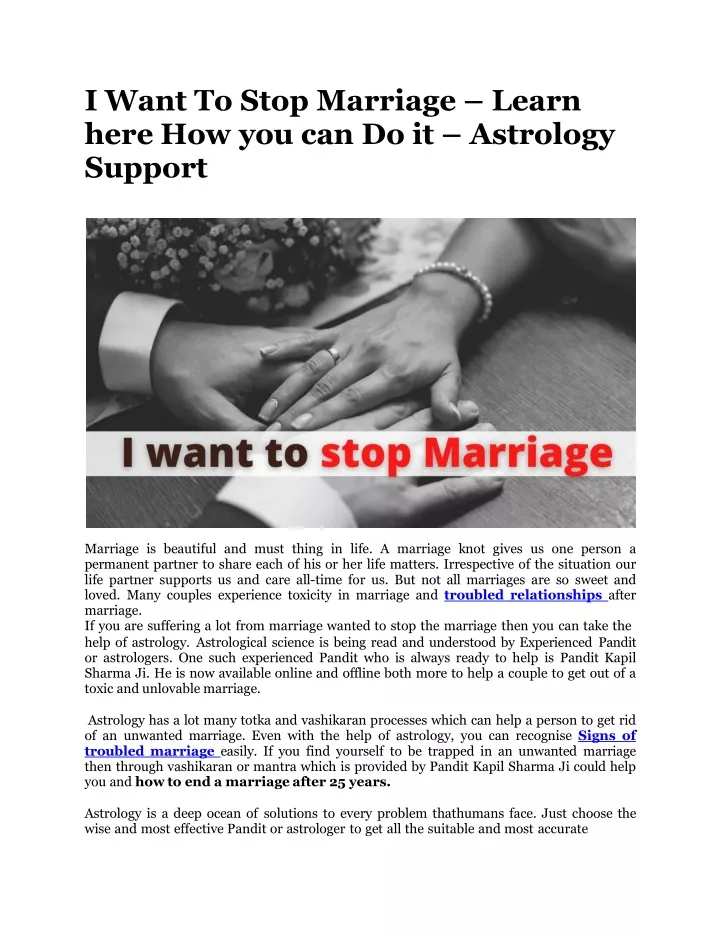i want to stop marriage learn here how you can do it astrology support