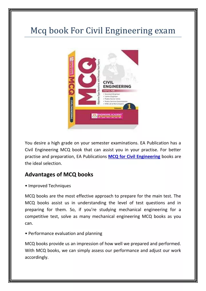 mcq book for civil engineering exam