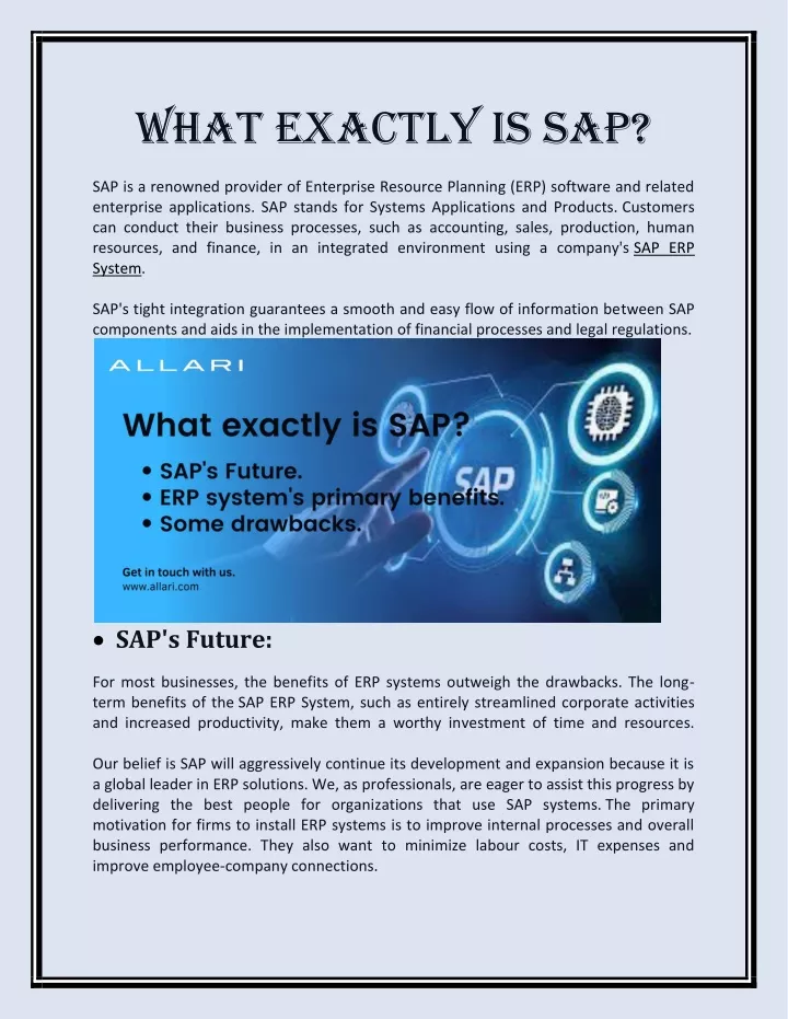 what exactly is sap