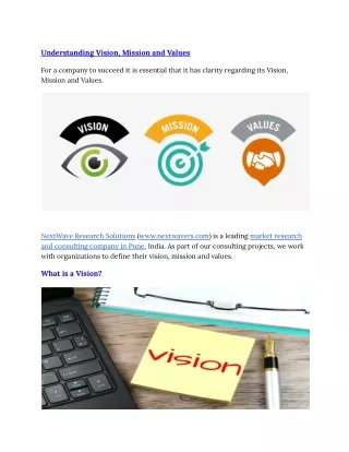 understanding vision mission and values
