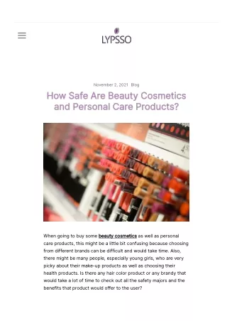 How Safe Are Beauty Cosmetics and Personal Care Products?