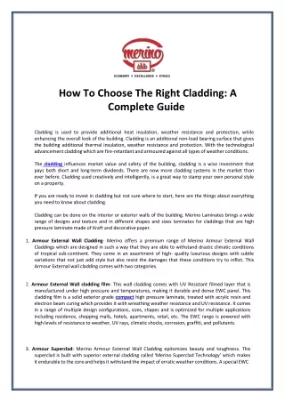how to choose the right cladding a complete guide