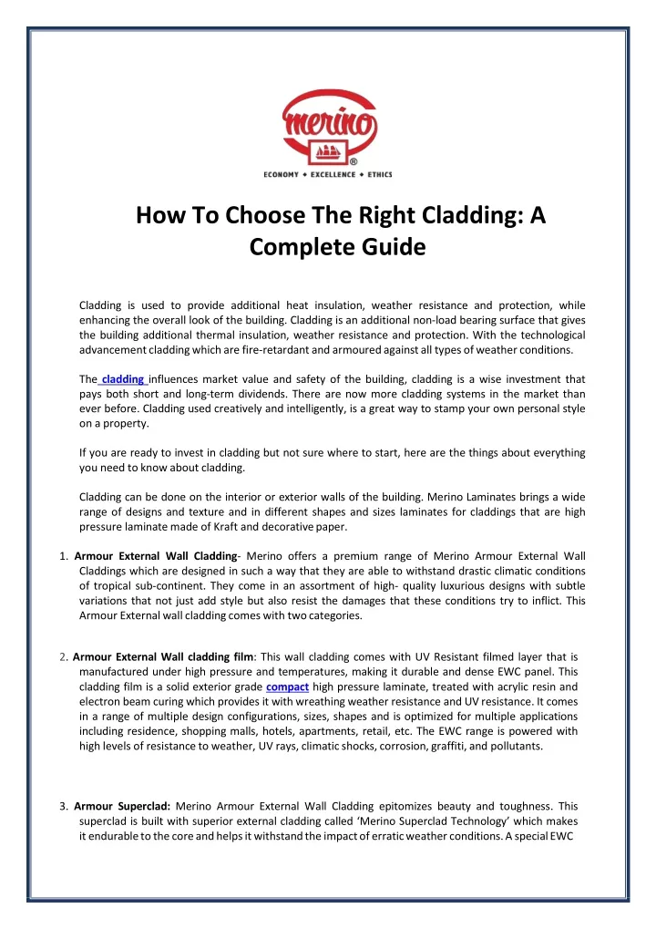 how to choose the right cladding a complete guide