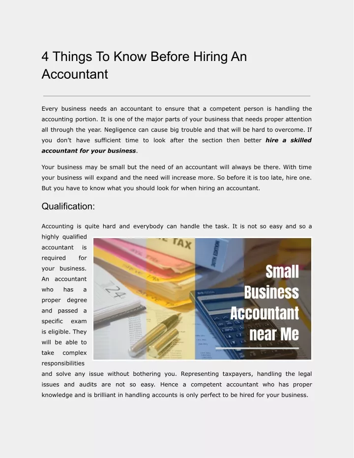 4 things to know before hiring an accountant