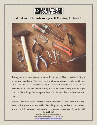 What Are The Advantages Of Owning A House