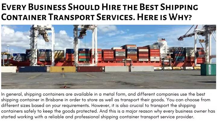 every business should hire the best shipping
