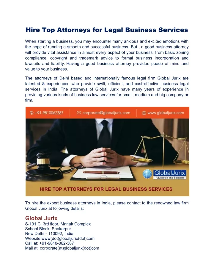 hire top attorneys for legal business services