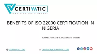 Benefits of ISO 22000 Certification in Nigeria