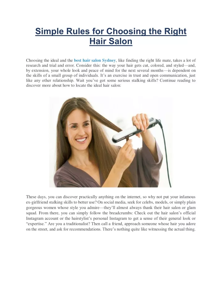 simple rules for choosing the right hair salon