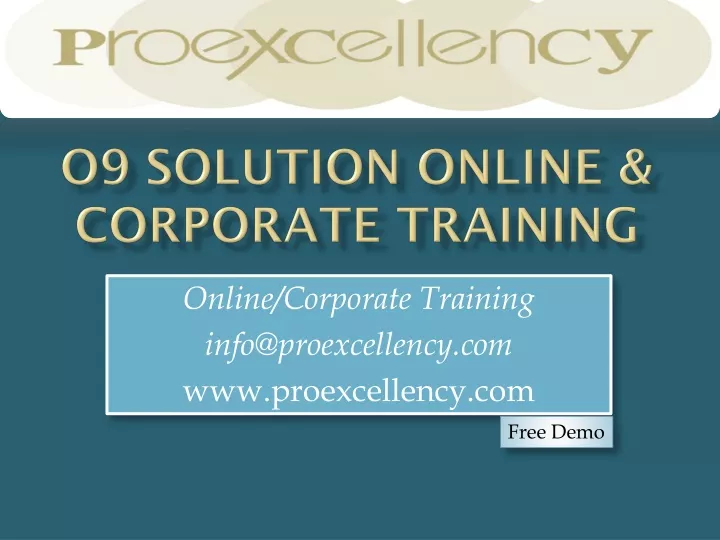 o9 solution online corporate training