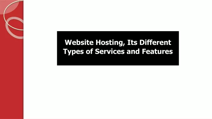 website hosting its different types of services and features