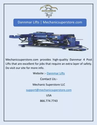 Dannmar Lifts | Mechanicsuperstore.com