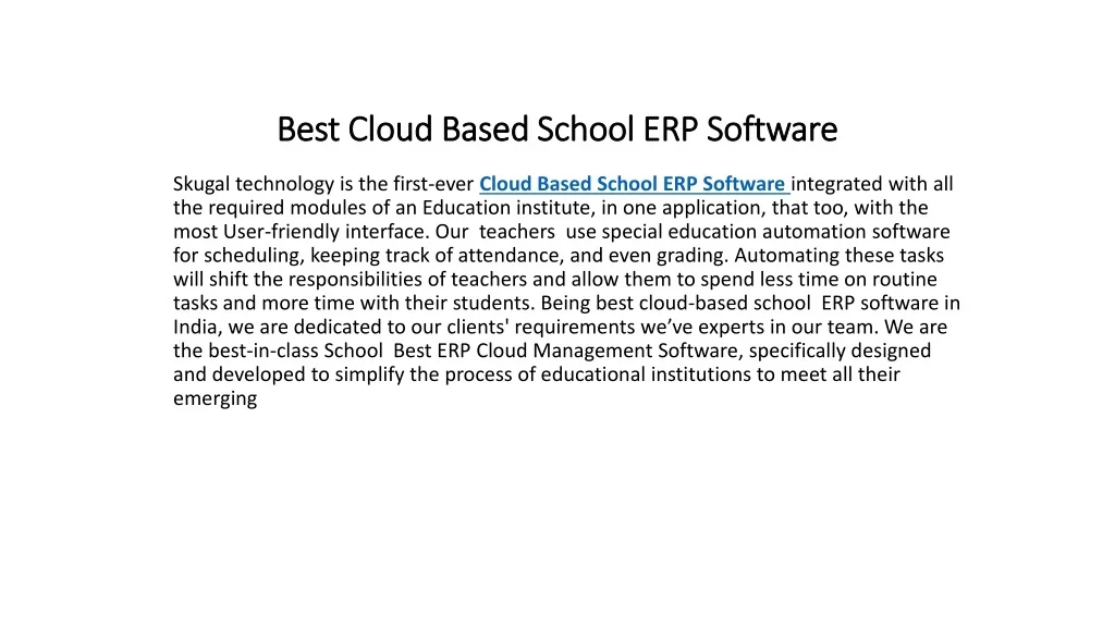 PPT - Best Cloud Based School ERP Software PowerPoint Presentation ...