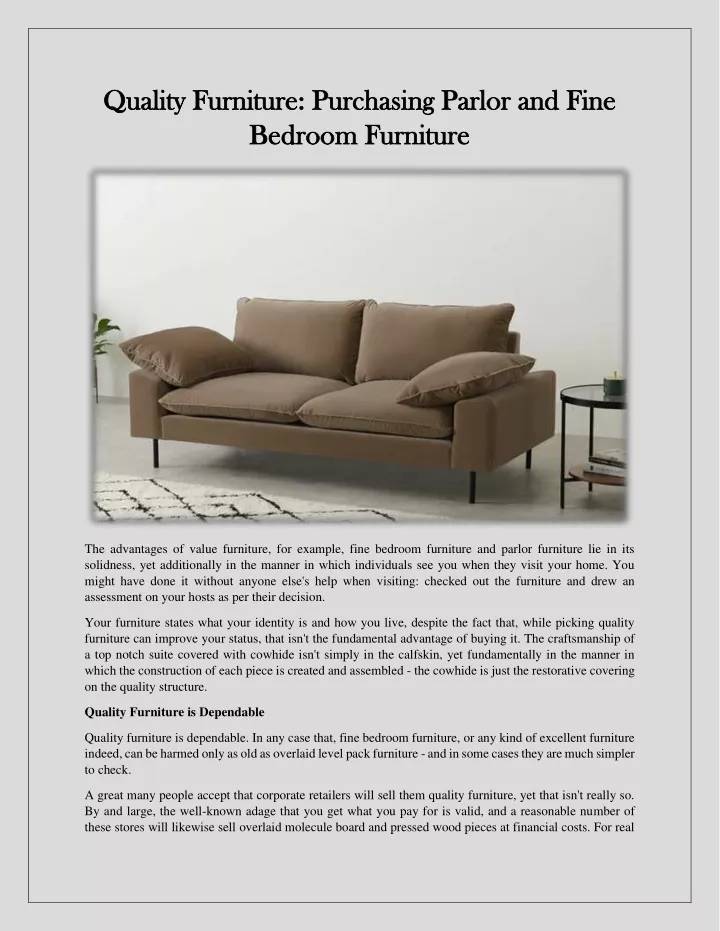 quality furniture purchasing parlor and fine