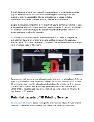 3D Printing Service Mitigation Real Threats