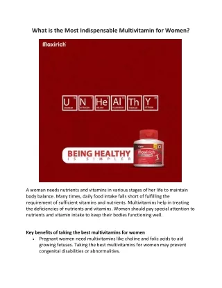 what is the most indispensable multivitamin