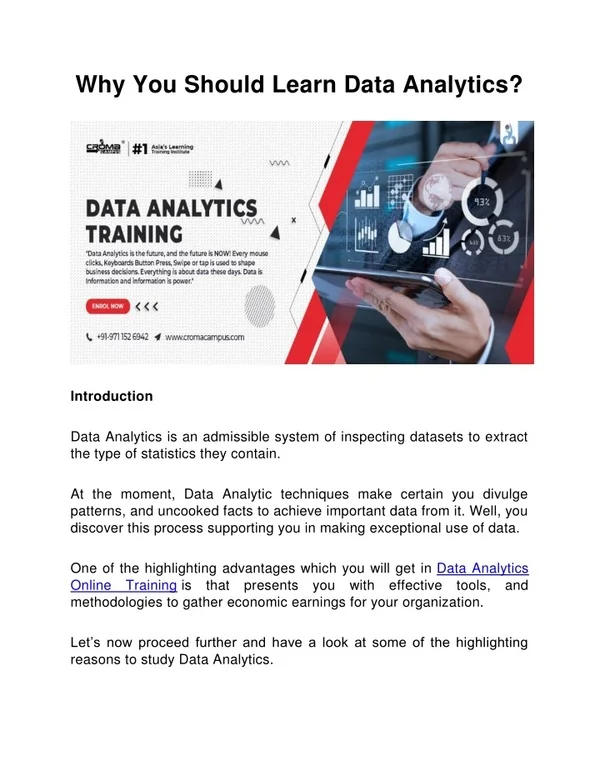 why you should learn data analytics
