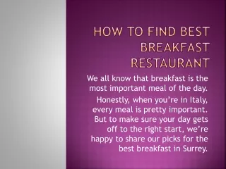 How to Find Best Breakfast Restaurant