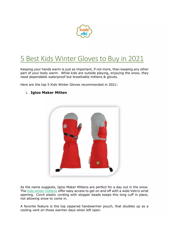 5 best kids winter gloves to buy in 2021