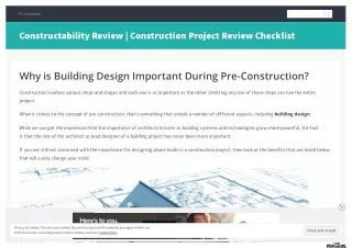 Why is Building Design Important During Pre-Construction?
