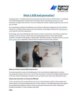 what is b2b lead generation