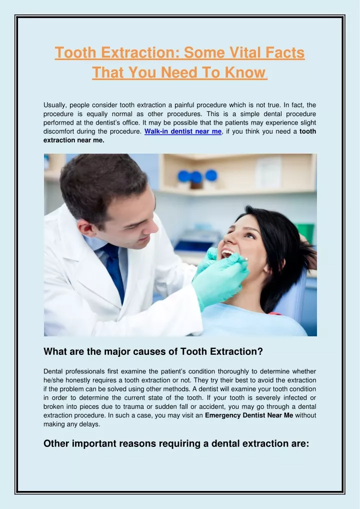 tooth extraction some vital facts that you need