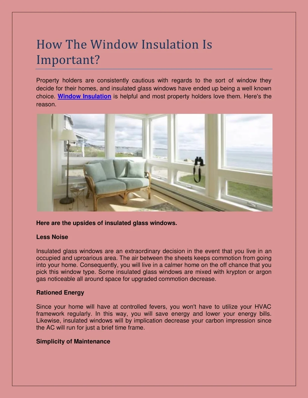 PPT - How The Window Insulation Is Important PowerPoint Presentation ...