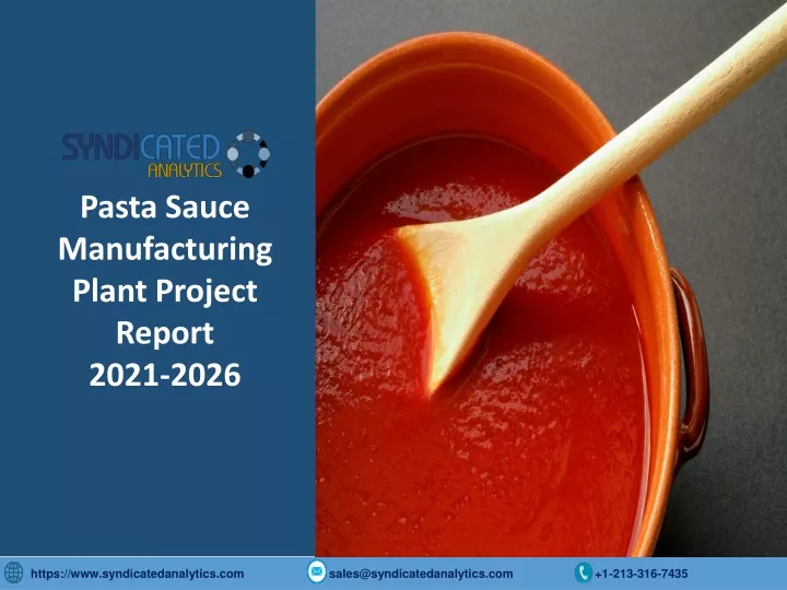 pasta sauce manufacturing plant project report