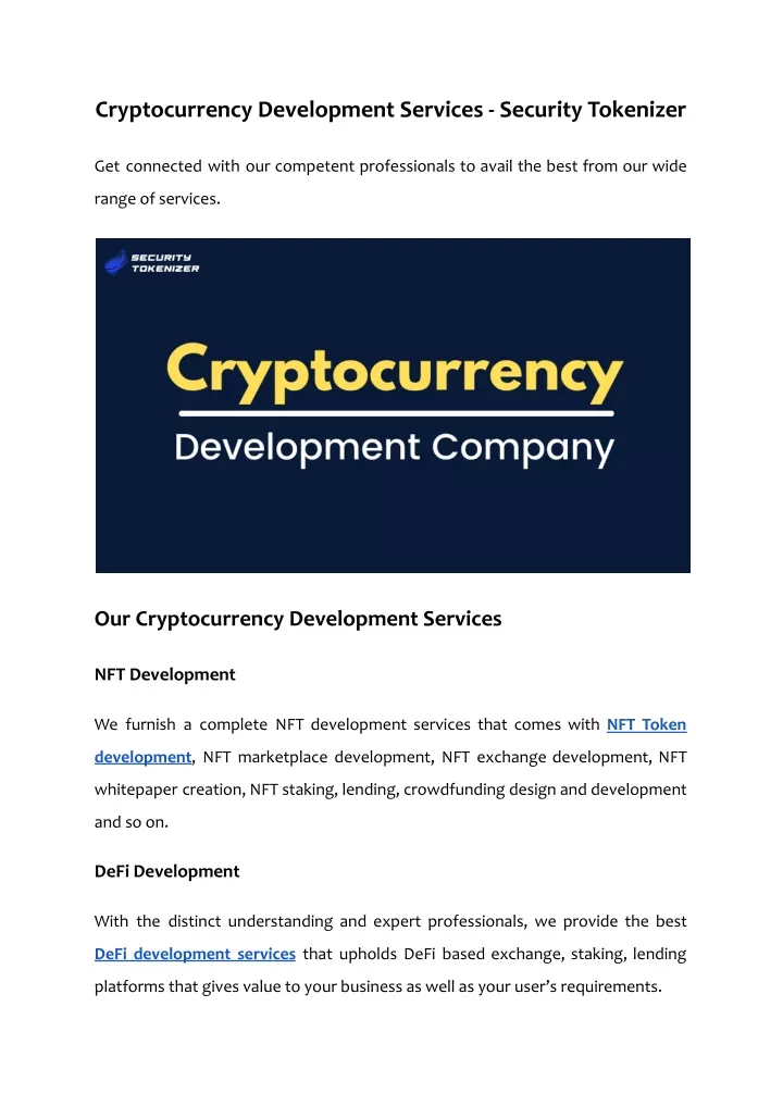 cryptocurrency development services security