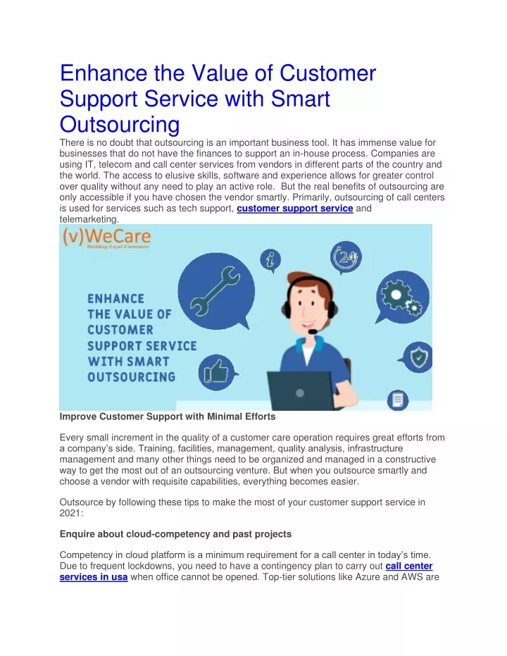 enhance the value of customer support service