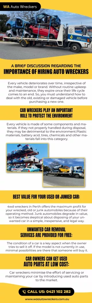 A Brief Discussion Regarding the Importance of Hiring Auto Wreckers