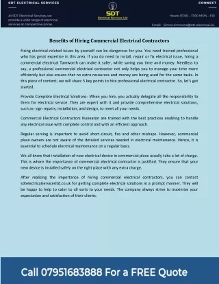 benefits of hiring commercial electrical