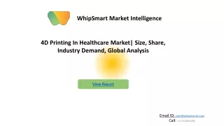 4D Printing in Healthcare Market Research, Global Analysis | Forecast 2027