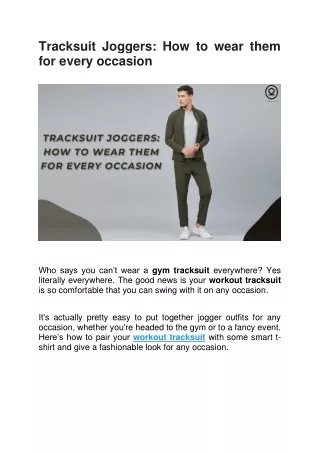 Tracksuit Joggers