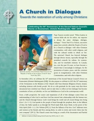 a church in dialogue towards the restoration